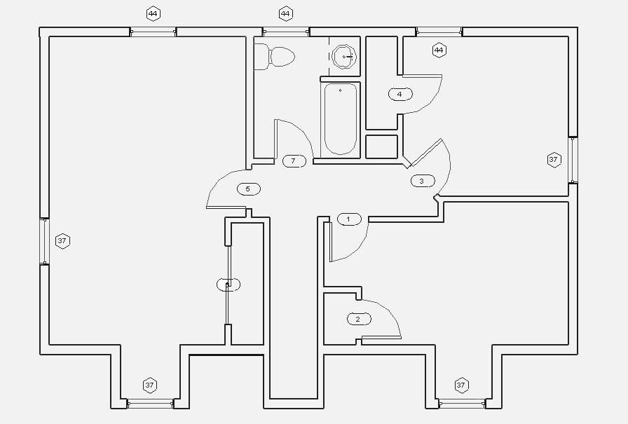  the original floor plan, drawn in Revit, of the home we will remodel